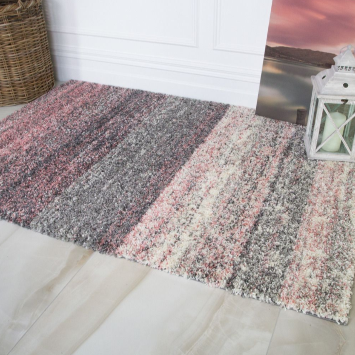 Maxum Stripe Pink/Grey Rug BR Modern Interiors